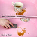 Utility cart with Tabletop 4 Tier Rolling Cart Organizer with Wheels Movable Storage Cart for Office, Living Room, Kitchen, Craft Room, Pink