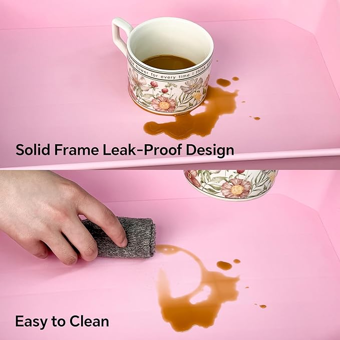 Utility cart with Tabletop 4 Tier Rolling Cart Organizer with Wheels Movable Storage Cart for Office, Living Room, Kitchen, Craft Room, Pink