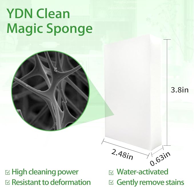 Magic Sponge Erasers, Water-Activated Cleaning Sponge, Multi-Purpose Melamine Foam Cleaner for Kitchen, Bathroom, Walls, Shoes & Car Interior – Durable, Non-Scratch & Reusable (100)