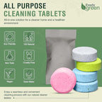 All Purpose Cleaner Tablets – Ecocert Certified & Pet Friendly – Multipurpose Cleaner for Kitchen, Bathroom, Glass & Stain Removal – Concentrated Lemon Scent - 4 Pack Makes 3 Liters