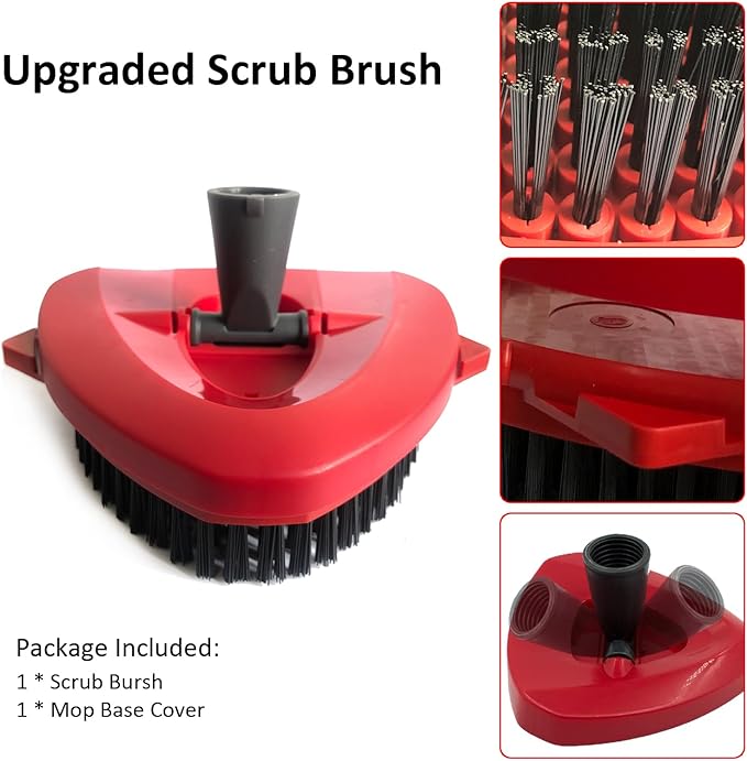 Spin Mop Scrub Brush Head Compatible with OCedar EasyWring 1 Tank System, Mop Scrubber Attachment, Upgraded Stiff Bristle Scrubbing Mop for Floor Cleaning
