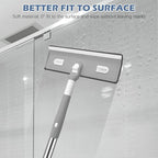 SetSail 4-in-1 Tile Tub Floor Scrubber with 52-inch Adjustable Long Handle Shower Cleaner Brush with Window Scrubber and 3 Replacement Brush Heads for Bathroom Kitchen Walls Tub Tile Sink, Grey