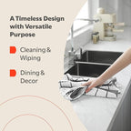 Zeppoli Classic Kitchen Towels - 12 Pack 100% Natural Cotton Kitchen Towel Set, Reusable Wash Cloths, Absorbent Dish Towels, Machine Washable Hand Towels, Kitchen Essentials - 15” by 25” - Gray