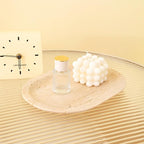 Natural Marble Decorative Tray Bathroom Counter Perfume Organizer Vanity Tray for Home Decor, Jewelry Candle, Coffee Table, Soap Holder Dresser Countertop Accessories 8"x11" Travertine