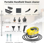 3 Level Adjustable Pressurized Handheld Steam Cleaner for Home, 10s Heat-Up Handheld Steamer for Cleaning, 1.6 Qt Tank Portable Steam Cleaner Handheld for Car,Grout,Tile,Couch,Floor