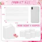 600 Count Dryer Sheets Bulk Fabric Softener Rose Scent Dryer Sheets Naturally Softens and Removes Static Cling, Ideal for Large Households, Sensitive Skin