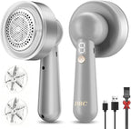 DBC Fabric Shaver, Lint Remover for Clothes with 3-Speeds and 6-Leaf Blades, 2hours runtime, 2 Replaceable Blades, Battery Operated, Sweater Shavers to Remove Pilling for Clothing, Lint Ball - Grey
