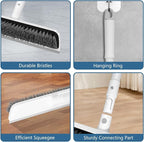 SetSail Floor Scrub Brush with 48-Inch Long Adjustable Handle 2 in 1 Scrape Brush Stiff Bristle Floor Scrubber for Cleaning Shower Bathroom Garage Kitchen Wall Deck Tub Tile