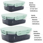 Food Storage with Airtight Lids - Meal and Lunch Containers - Stackable Microwave Safe (Blue)