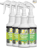 Clean Revolution SuperCharged All Purpose Cleaner Refill with Smart Probiotic + Enzyme Complex, Multi-Surface Kitchen Bathroom & Floor Cleaner, Lemon & Herbs, 32 Fl Oz (Pack of 4)