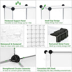 C&AHOME Cube Storage Organizer, 20-Cube Shelves Units, Closet Cabinet, DIY Plastic Modular Book Shelf, Ideal for Bedroom, Living Room, Office, 48.4" L x 12.4" W x 60.6" H Transparent White UPCS20W