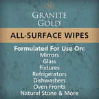Grantie Gold All-Surface Cleaning Wipes, Deep-Cleans Stainless Steel, Mirrors, Glass, Appliances, Natural Stone, Brass, & Copper, Safe on Food-Prep Surfaces, Streak-Free, 40 Pre-Moistened Wipes
