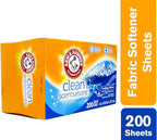 Arm & Hammer Fabric Softener Sheets, Purifying Waters, 200 ct