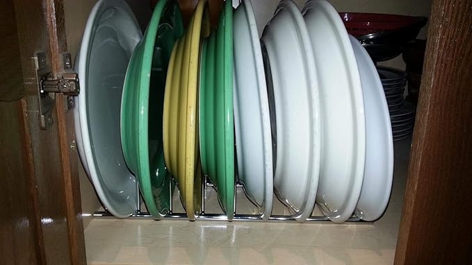 Slideep Pot Pan Lid Holder Drying Rack, Bakeware Lid Storage Organizer, Pantry and Cabinet Holder