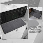 Yimobra Long Bath Mat 44"x24", Super Soft Quick Dry Memory Foam Bathroom Rug, Water Absorbent, Non Slip Backing Machine Washable for Tub Shower, Thick Comfort Support, Dark Gray