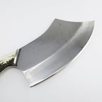 Handcrafted Gaucho Cleaver Knife – High Carbon Steel Blade – Deer Antler & Hardwood Handle – Argentine Bushcraft Hatchet for Camping, Hunting, Skinning – Includes Sheath