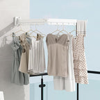 Clothes Drying Rack, Retractable and Foldable Laundry Drying Rack Wall Mount for Indoor, Space Saver Clothes Hanging Rack for Laundry Room, Balcony, Closet, Bedroom(Double-Fold),White