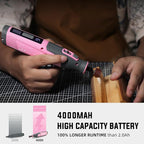 Katerk Cordless Rotary Tool, 4000mAh Battery, 6-Speed, 28000RPM, Rotary Tool Kit with 70 Accessories Light duty Engraving Pen for Sanding, Polishing, Drilling, Etching, Grinding, Wood Carving