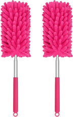Mini Duster for Cleaning, 360° Bendable Hand Dusters with Extension Pole, Washable Small Duster for Car Interior, Office, Furniture