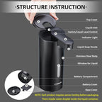 utomatic Soap Dispenser, Automatic Soap Dispenser Touchless, Kitchen & Bathroom, 3 Adjustable Volume for Liquid Soap, Water-Resistant, Hotel, Restaurant and School, Clog-Free, Black