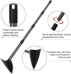SANDEGOO Hoe Garden Tool,60 Inch Garden Hoe Triangle Gardening Hoe with Sharp Blade for Digging,Weeding,Cutting and Loosing Soil,Adjustable Length Metal Handle(5 FT)