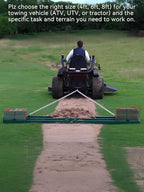 6ft Heavy Duty Drag Harrow for ATV, UTV, Tractor - Adjustable Tow Behind Leveling Rake with Weight Tray for Driveway Grader, Lawn, Field, Pasture, Food Plot Maintenance, Green(72 inch)