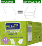 Dr.Easy LINT & HAIR REMOVER Pet HUGESHEETS with 3X Dryer Sheets, Lavender Fresh, 200 Count,PLANT&MINERAL-BASED FORMULA