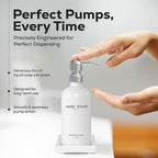 White Glass Hand and Dish Soap Dispenser Set by Brighter Barns - Kitchen Soap Dispenser Set with Tray & Pump for Office, Hotel, Vacation Rental, Airbnb - Modern Kitchen Decor & Accessories (White)