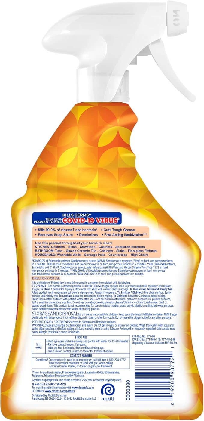 LYSOL Bathroom Cleaner Spray, Foaming Cleaner for Bathrooms, Showers, and Tubs, Mango & Hibiscus Scent, 32oz
