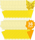 36 Pack Fruit Fly Traps for Indoors, Gnat Traps for House Indoor, Sticky Traps Fungus Gnats Killer for Mosquito and Flying Insects, Bug Pest Insect Catcher Killer for Houseplant