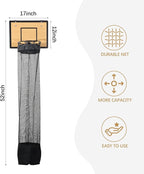 Over the Door Basketball Hoop Laundry Basket ,Wooden Basketball Laundry Hamper with Zipper for Kids Room,Dorm Rooms,Bathroom,Saving Space Storage and Organization