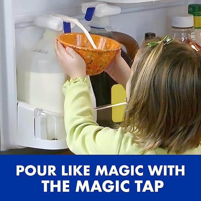 The Magic Tap Automatic Drink Dispenser - Hands-Free Beverage Dispenser for Fridge - Perfect for Milk, Juice - Gifts for Women & Men - 1 Pack, Black