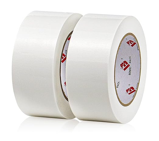 2 Pack Duct Tape Heavy Duty,9 Mil Thickness,2 Inches x 30 Yards,Strong Industrial Strength,Flexible,No Residue,Waterproof and Tear by Hand,Multi-Use for Indoor & Outdoor Repairs(White)
