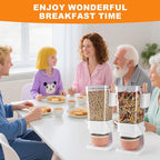 Osacoe Cereal Dispenser Countertop 2 Pack with Bowls Spoons Cutlery Box,5.5 QT Dry Food Dispenser Snack Organizer Containers Storage with Lids for Pantry Kitchen Organization Oatmeal Nut Granola Candy