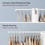 BIREN Clothes Drying Rack Foldable Extending Laundry Rack with 16 Clips Collapsible Clothing Rack Space-Saving Clothing Racks for Hanging Clothes, Indoor, Camping, Balcony, Outdoor