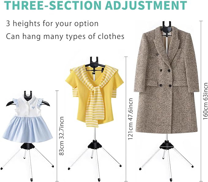 Adjustable Steamer Stand for Clothes, 32-63 inch T Shirt Display Stand, Steam Rack For Clothes,Handheld Garment Steamer Rack, Garment Hanger for Steaming Clothes for Clothing Garment Coat Retail