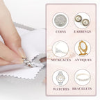 PINGMIC 6 Jewelry Cleaning Cloth, Professional Silver Polishing Cloth for Jewelry Sterling Silver Gold Platinum Copper Diamond, Multi-Layer polishing Cloths (11'' x 14'' * 2 Pcs, 4'' x 8'' *4 Pcs)