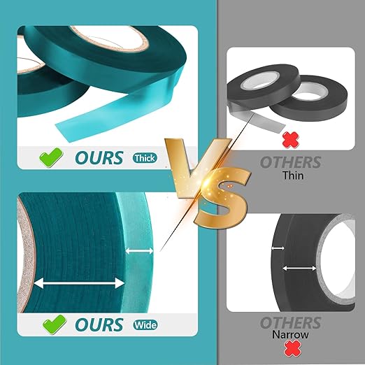 20 Pack Total 2700 Feet Stretch Tie Tape Roll 1/2" Garden Tape Sturdy Garden Plant Ties Green Vinyl Plant Ribbon Gardening Tools Green Garden Roll Garden Tie Tape for Indoor Outdoor Patio Plant Use