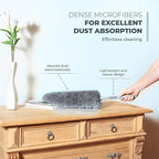 Extendable Feather Duster, Microfiber Duster, Ceiling Fan Duster, Feather Dusters for Cleaning, Dust Cleaner, Cobweb Duster - Electrostatic Bendable Head - Set of 2 Replacement Heads