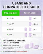 Garbage Disposal Cleaner Deodorizer Tablets - 24 Pack Powerful XL Sink Disposal Cleaner Foaming Tablet, Lavender Foam Garburator Disposer Freshener, Natural Kitchen Drain Cleaning Care, 1 Year Supply