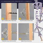 Swpeet 120Pcs Grey Drywall Anchor with Screw Kit - Nylon Plastic Drywall and Hollow-Wall Anchor Kit, Wall Anchor Hooks, and Hollow-Door Toggle Anchor for for Hanging Heavy Items on Drywall