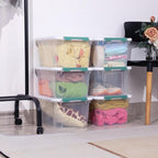 20 Quart Clear Storage Latch Box, Set of 6 Plastic Storage Containers with Lids