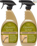 Granite Gold Shower Cleaner Spray for Quartz,Granite,Marble,Ceramic,and Other Stone Tub Surfaces,Made in the USA,24 Ounces,Gold,(Pack of 2)