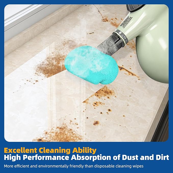 LOVECO 10 Pack Universal Steam Cloths for Handheld Steam Cleaner, Compatible with Bissell Steam Shot, Comforday, Wagner Spraytech etc - Reusable Washable Microfiber Rags - Peacock Blue