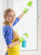 Patelai 3 Pairs Microfiber Plant Dusting Gloves Leaf Cleaning Gloves for Indoor Plants, Blinds, Furniture, House (Yellow,Blue,Pink,White,Medium)