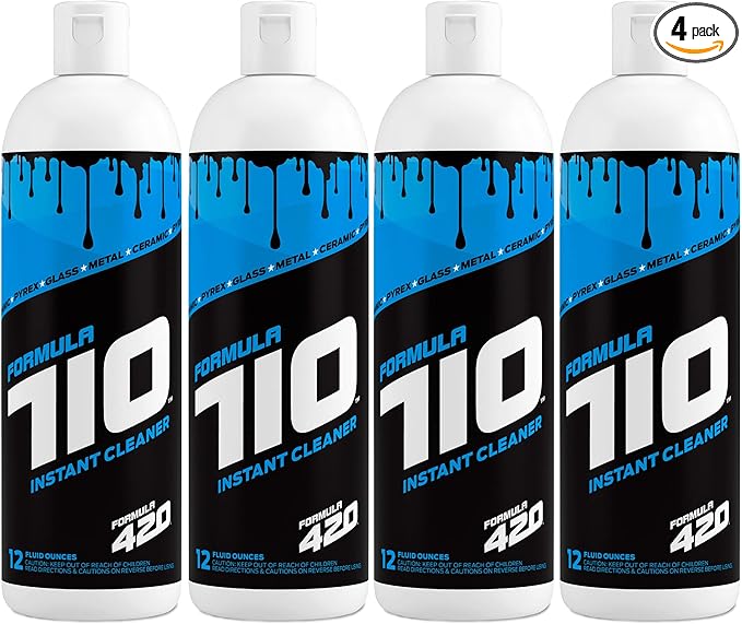 4 Pack - 12 Oz. Formula 710 Glass Metal Pyrex Plastic Oil Pipe Cleaner
