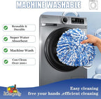 6+1 Pack Spin Mop Replacement Head Compatible with O Ceda EasyWring 1-Tank System, Dry Wet Used, Microfiber Mop Refills for 5.9in Core with Base (Blue)