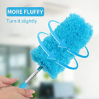 Mini Microfiber Duster for Cleaning, Hand Duster with Extension Pole, Washable Small Duster for Car Interior, Office, Furniture