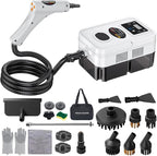 Portable Steam Cleaner Handheld Steam Cleaner High Pressure Steamer for Deep cleaning 1200ML Steam Cleaning Machine for Home Use With 6 Brushes Cleaning for Couch Auto Floor (White)