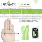 SHOWA 111 Skin-Friendly Dishwashing Gloves, Latex-Free PVC, Reusable Housekeeping Gloves with Cotton Liner, Non-Slip Grip for Kitchen & Gardening, Made in Japan, Medium, 2-Pairs